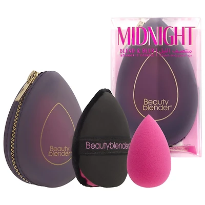 Ensemble Midnight mélanger et estomper avec houppette à poudre et Beautyblender®