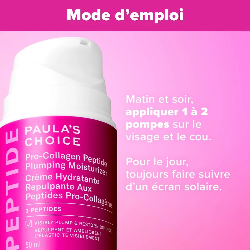 Gel-crème hydratant et repulpant avec peptides pro-collagène