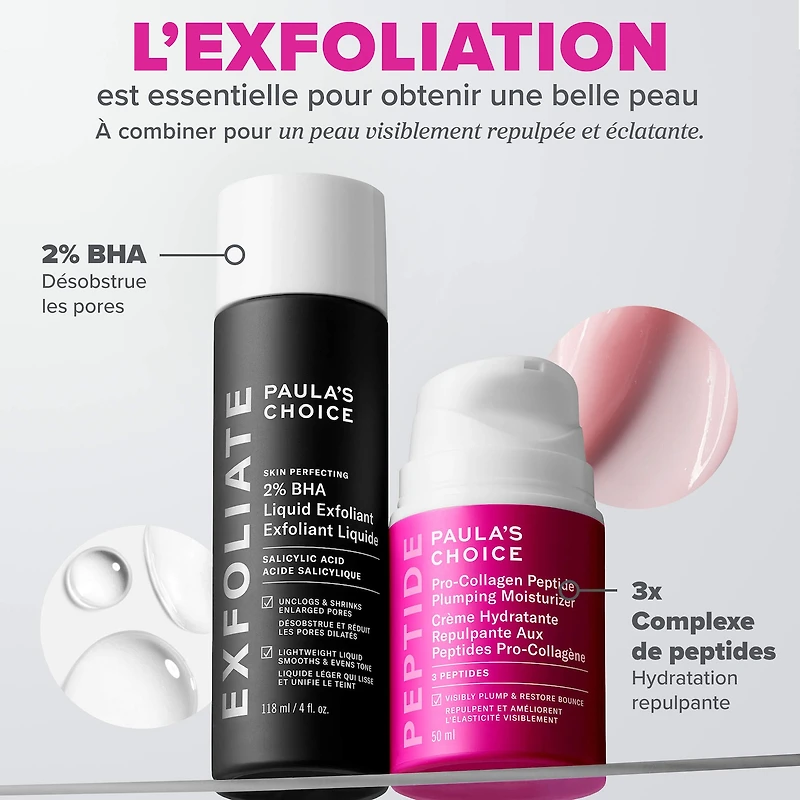 Gel-crème hydratant et repulpant avec peptides pro-collagène