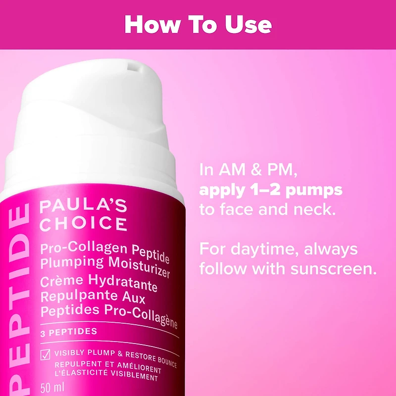 Gel-crème hydratant et repulpant avec peptides pro-collagène