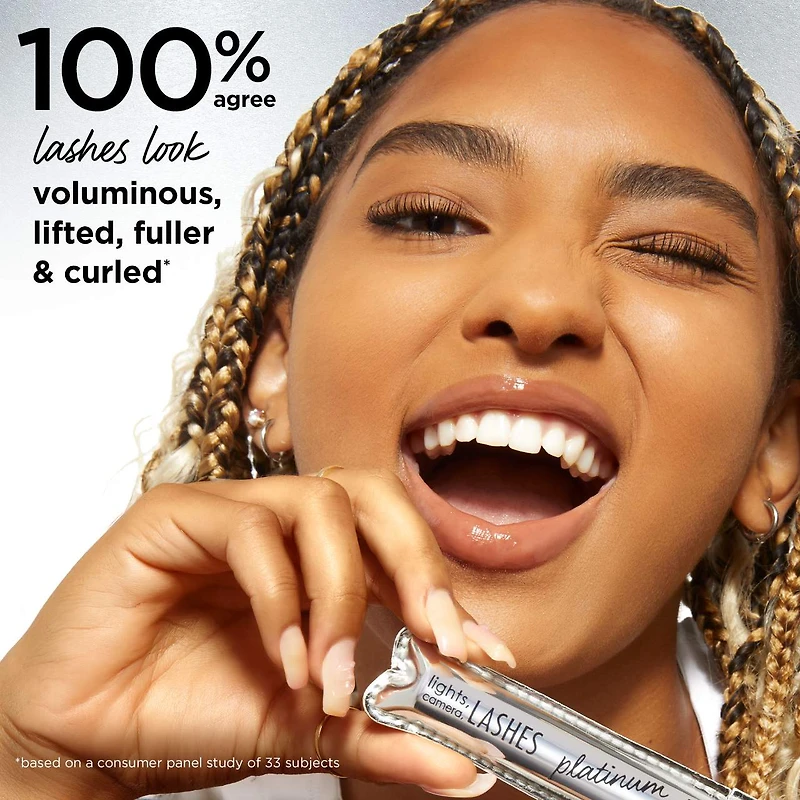 lights, camera, lashes™ 4-in-1 volumizing & conditioning platinum mascara
