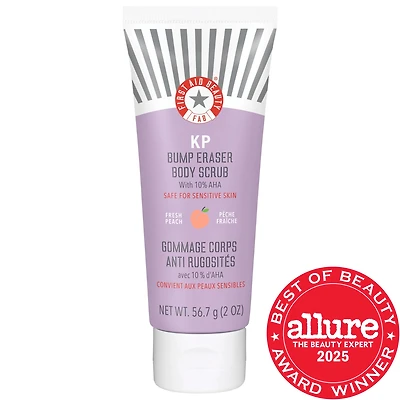 First Aid Beauty KP Bump Eraser Body Scrub with 10% AHA - Exfoliant for Keratosis Pilaris