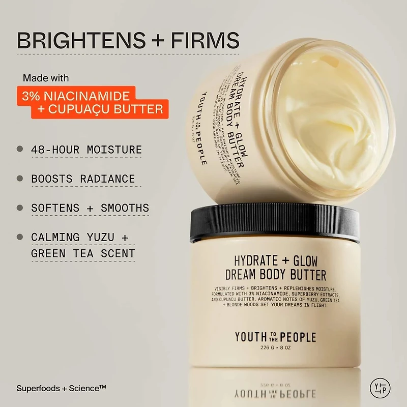 Superberry Firm + Glow Dream Body Butter with Niacinamide, Hyaluronic Acid Antioxidants