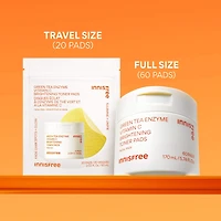 Green Tea Enzyme Vitamin C Brightening + Exfoliating Toner Pads