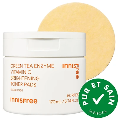 innisfree Timbres toniques exfoliant et illuminant avec enzymes de thé vert et vitamine C 5.74 oz / 170 ml