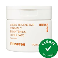 Green Tea Enzyme Vitamin C Brightening + Exfoliating Toner Pads