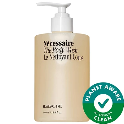 Nécessaire The Body Wash Fragrance-Free - Barrier Cleanse With Niacinamide, 5 Essential Ceramides + Hyaluronic Acid With Pump 16.9 oz / 500 mL