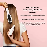 Mane x OUAI Anti-Frizz Heated Straightening Brush Hair Value Set