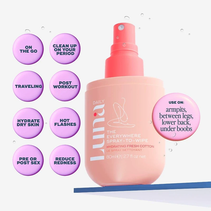 The Everywhere Spray-To-Wipe - Hydrating with Prebiotics, Vitamins and Omegas for Dry Skin