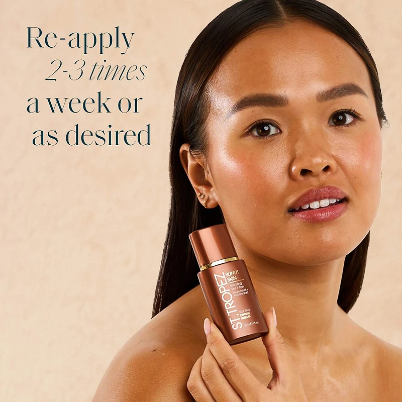 Fluide teinté bronzant et sérum autobronzant pour le visage de Sunlit Skin