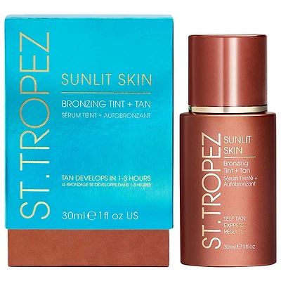 Fluide teinté bronzant et sérum autobronzant pour le visage de Sunlit Skin