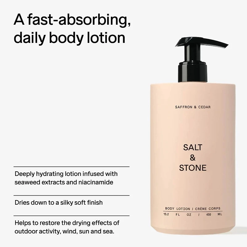 Lotion pour le corps Saffron & Cedar avec niacinamide