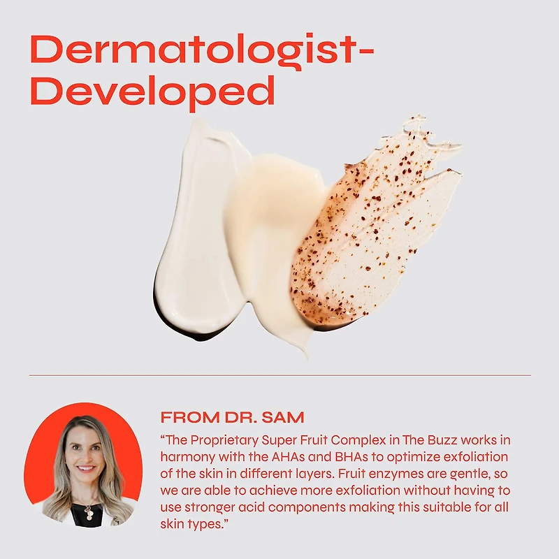 The Buzz Brightening Exfoliating Facial Treatment with AHA & BHA