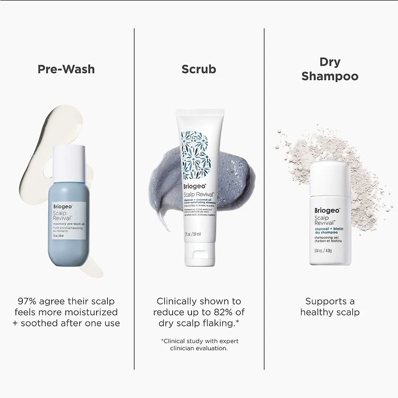 Scalp Revival™ Moisture + Detox + Refresh Minis Kit for Dry, Flaky Scalp