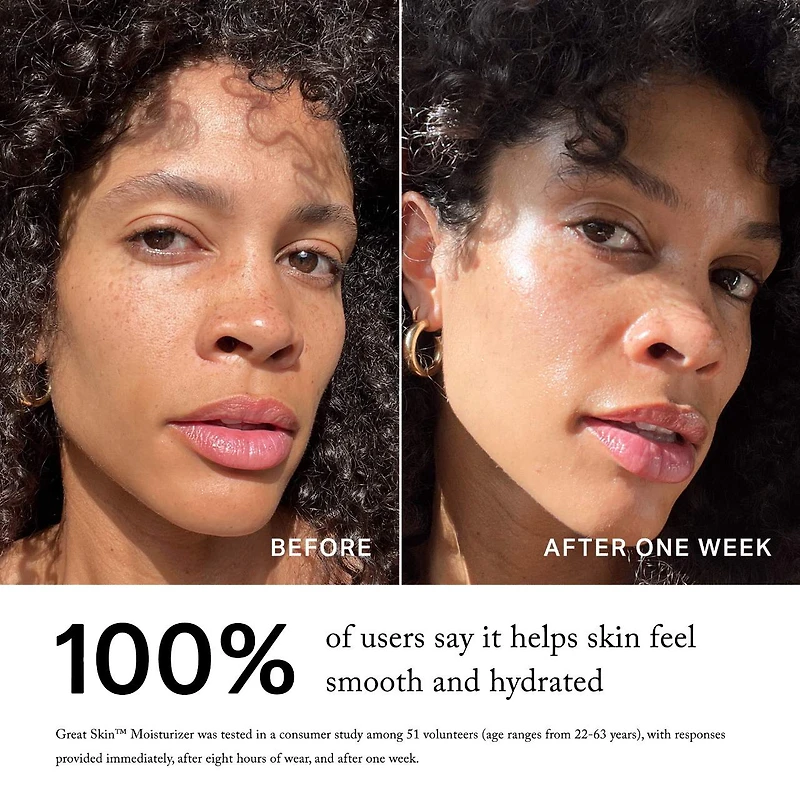 Crème hydratante raffermissante et base Great Skin avec peptides acide hyaluronique
