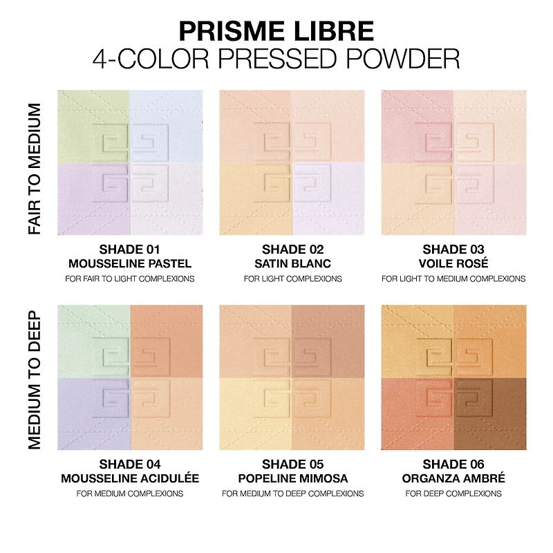 Poudre compacte matte floutante et correctrice de couleur Prisme Libre