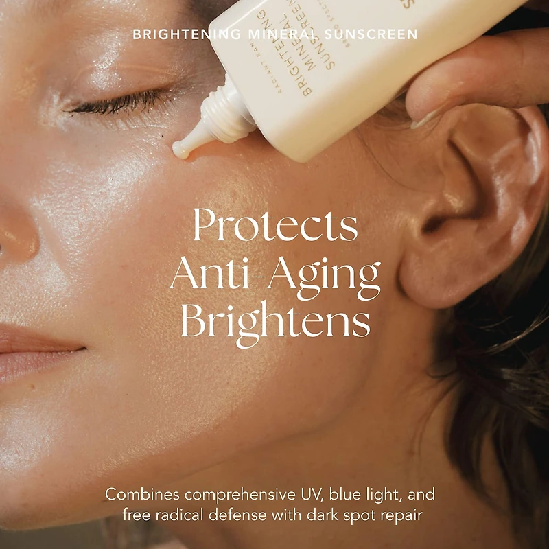 Daily Brightening Mineral Face Sunscreen, SPF 50+ with Saffron and Turmeric for Dark Spots