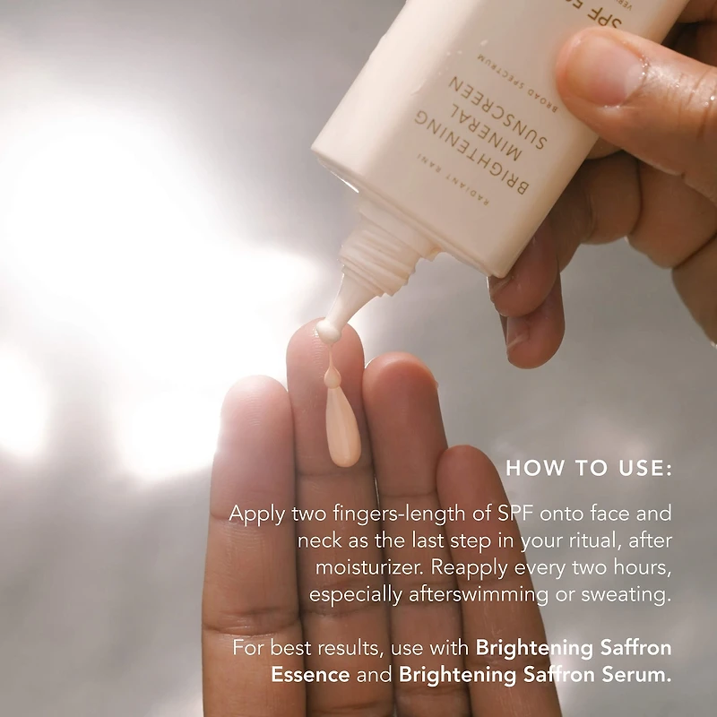 Radiant Rani Daily Brightening Mineral Sunscreen, SPF 50+ with Saffron