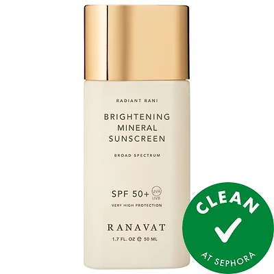 Daily Brightening Mineral Face Sunscreen, SPF 50+ with Saffron and Turmeric for Dark Spots