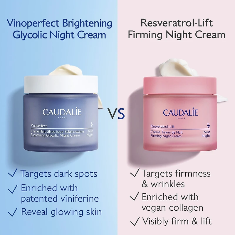 Crème de nuit éclat à l’acide glycolique Vinoperfect rechargeable