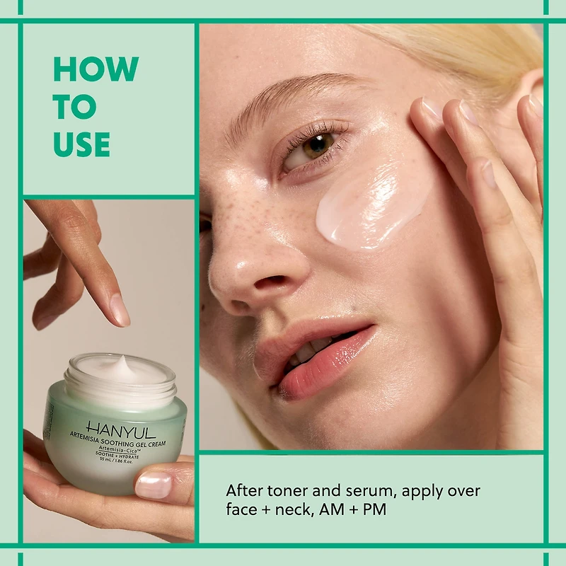 Artemisia Soothing Gel Cream Moisturizer with Centella Asiatica and Niacinamide
