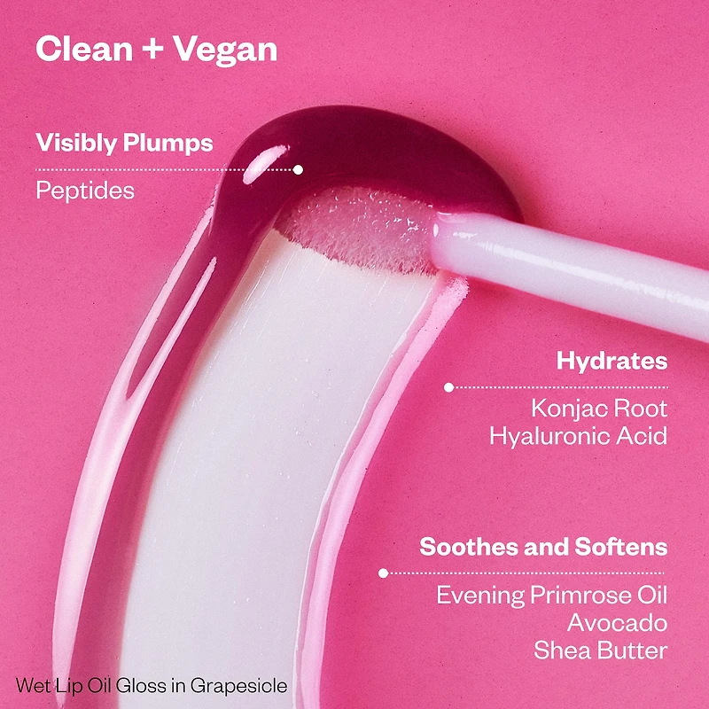 Brillant à lèvres et soin repulpant en huile avec peptides Wet Lip