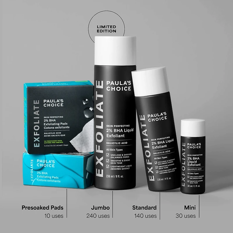 Lotion tonique exfoliante Skin Perfecting 2 % BHA pour une peau nette
