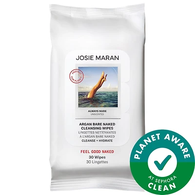 Josie Maran Argan Bare Naked Cleansing Wipes 30 ct 30 wipes/pack