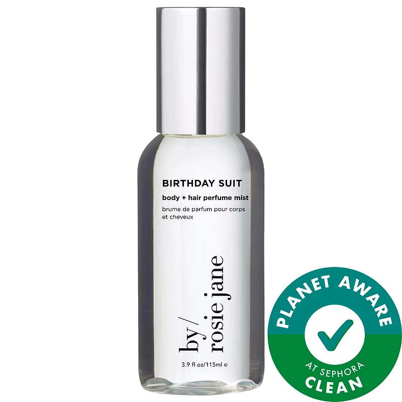 By Rosie Jane BIRTHDAY SUIT body + hair perfume mist with sweet musk 3.9 oz/115 ml