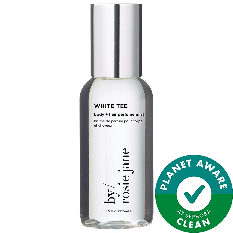 By Rosie Jane WHITE TEE body + hair perfume mist with rose 3.9 oz/115 ml