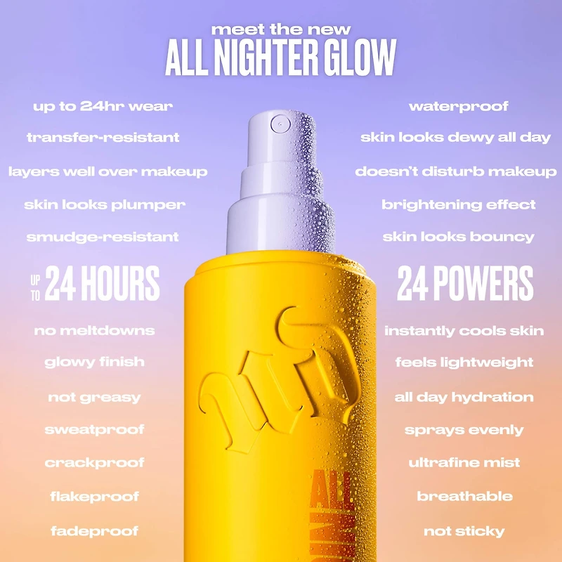 All Nighter Waterproof Hydrating and Glowy Setting Spray with 24HR Wear