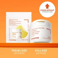 Green Tea Enzyme Vitamin C Brightening + Exfoliating Toner Pads