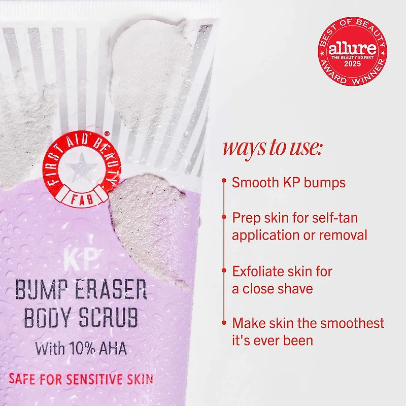 Exfoliant pour le corps KP Bump Eraser avec 10 % d’AHA cibler la kératose pilaire