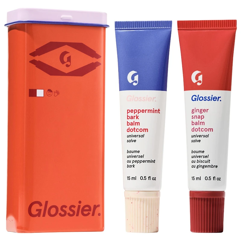 Glossier Sugar + Spice Balm Dotcom Lip Balm Duo Makeup Gift Set 0.5 oz x 2/15 mL x 2