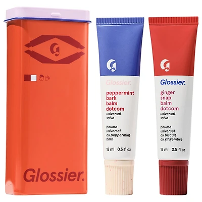 Glossier Sugar + Spice Balm Dotcom Lip Balm Duo Makeup Gift Set 0.5 oz x 2/15 mL x 2