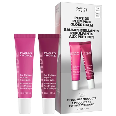 Paula's Choice Peptide Plumping Gloss Balm Duo Gift Set for Hydrated, Fuller Lips 0.5/15