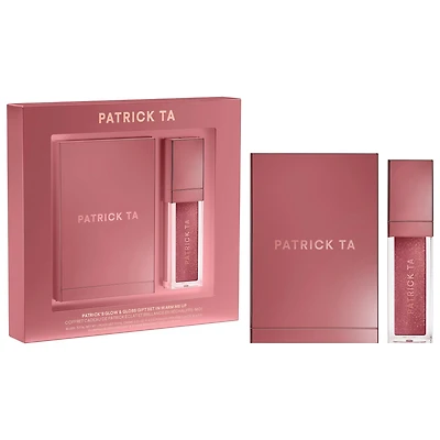 PATRICK TA Patrick's Glow and Gloss Set: Major Headlines Blush Duo and Plumping Lip Gloss Makeup Gift Set Warm Me Up