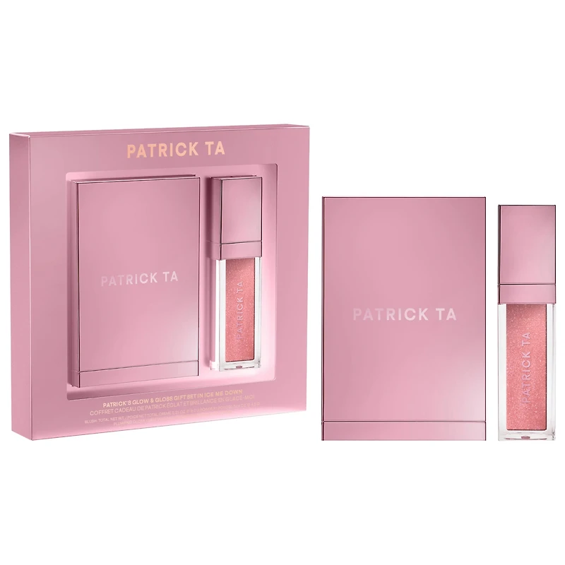 PATRICK TA Patrick's Glow and Gloss Set: Major Headlines Blush Duo Lip Makeup Gift Set Me