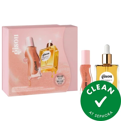 Gisou Glossy & Glazed Hair & Lip Oil Gift Set