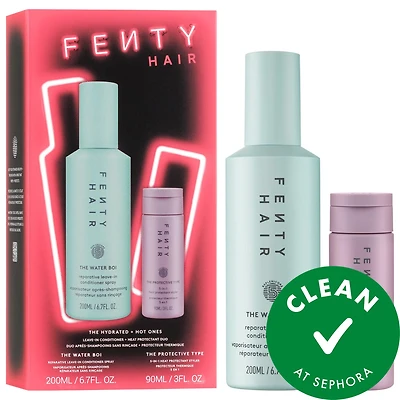 Fenty Beauty by Rihanna The Hot & Hydrated Ones Heat Protectant & Leave-In Conditioner Hair Gift Set