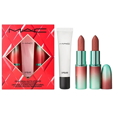 MAC Cosmetics M·A·C X To The Future Lip Trio With Lipglass Clear And Matte Lipstick