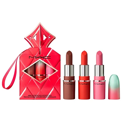 MAC Cosmetics Wildest Gleams Mini Lustreglass Lip Trio With 3X Sheer-Shine Lipsticks