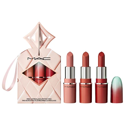 MAC Cosmetics Wildest Gleams Mini Lustreglass Lip Trio With 3X Sheer-Shine Lipsticks