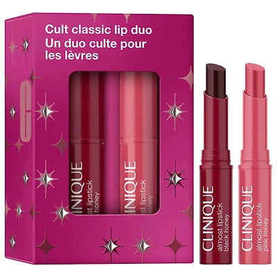 CLINIQUE Mini Cult Classic Pink & Black Honey Lip Gift Set 0.04 oz