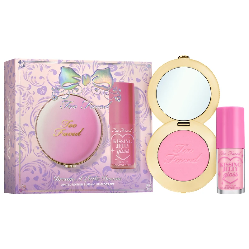 Too Faced Dream A Little Dream Makeup Gift Set: Cloud Crush Blush & Kissing Jelly Lip Oil 0.32 oz