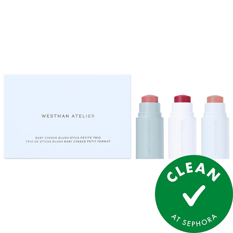 Westman Atelier Mini Baby Cheeks Lip + Cheek Cream Blush Stick Trio Gift Set 0.09 oz/2.5 g
