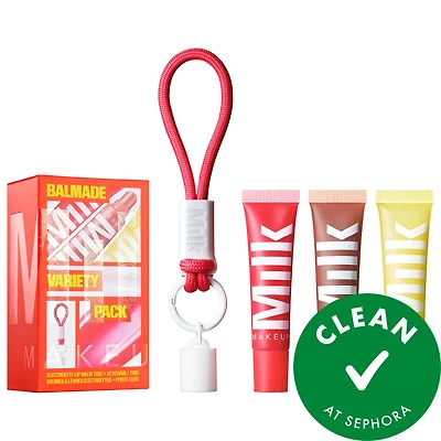 Milk Makeup Balmade Variety Pack Hydrating Lip Balm & Keychain Gift Set 0.41 oz/12 mL