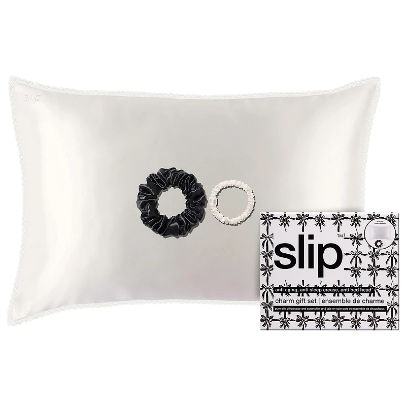 Slip Pure silk queen gift set with lace trim - charm 15.98/453g