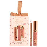 Charlotte Tilbury Mini Pillow Talk Glossy Lip Duos Collagen Bath: 0.08 oz / Cheat: 0.02 oz/Collagen 2.6 mL 0.8 g