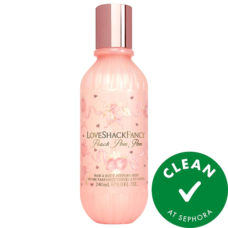 LoveShackFancy Peach Pom Pom Hair & Body Mist 8oz/240mL